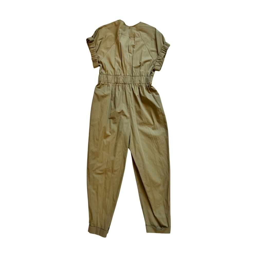 Zara Jumpsuit Women’s Medium Olive Green Utility NWT Safari Straight Leg Pockets - Picture 3 of 16
